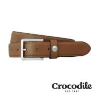 在飛比找PChome24h購物優惠-Crocodile 鱷魚皮件 真皮打洞寬版皮帶 0102-3