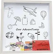 Travel Ticket Box,Travel Memories Box Display Case With Slot | Commemorative Box For Traveler, Awards, Movie Theater Tickets