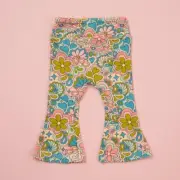 Blue Psychedelic 60s Girls Bell Bottoms Leggings