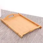 AU Bamboo Rectangular Tea Tray Coffee Food Drink Serving Table Tray With 6589