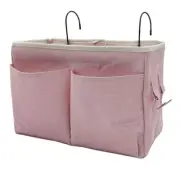 Bedside Caddy Bedside Hanging Storage Basket Multi-Function Organizer Pink