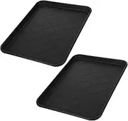 LOEFLIFA 2pcs Versatile Plastic Storage Tray Boot Mat for Entryway Car Trunk Sundries Shoe Tray Stylish Wear Resistant Design for Practical Use