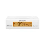 RCR5W Basic AM / FM Bedside Clock Radio Sangean - White
