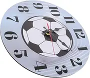 BRIGHTFUFU Silent Soccer Ball Wall Clock Decorative Round Football Pattern for Home Office Classroom