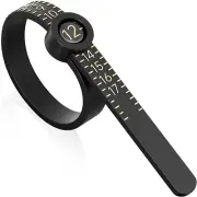 Ring Sizer 1-17 Measuring Tool with Magnified Glass, Reusable Finger Size Gauge