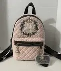 NWT! Juicy Couture Royal Moment Velour Backpack Medium Pink Clay/Chocolate Brown