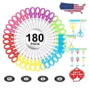 Comfort-Grip 180 Pack Blunt Tip Scissors for Kids - Perfect for School Projects