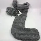 Hearth and Hand Magnolia Christmas Stocking - Silver / Grey / Gray Knit Tassels
