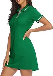 YSENTO Women Tennis Dress Polo Shirts Short Sleeve UPF 50+ Activewear Athletic Golf Dresses