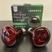 IMPRESA Infrared Heat Spot Lamps 75 Watt Infrared Heat Lamp Bulb 2 Pieces (NEW)