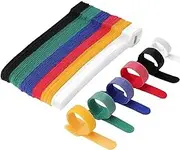Reusable Cable Ties, Aufondof 60 Pack 6 Color 7.9 Inch Fastening Cable Straps Adjustable Multi-Purpose Hook and Loop Cord Ties, Cable Management Wire Organizer for PC Computer Electronics