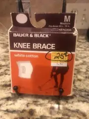 Vintage Bauer & Black Knee Brace Elastic Support Cotton Medium New Old Stock USA