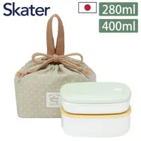 在飛比找momo購物網優惠-【Skater】日本製便當盒綠色280ml+黃色400ml+