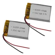 2pcs 3.7V 600 mAh 2.22Wh Li Battery 602535 Lipo For Bluetooth Speaker Mp4 GPS