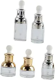 IWOWHERO Sturdy Glass Dropper Bottles 5pcs Perfume Containers Acrylic Portable for Outdoor Travel and Storage