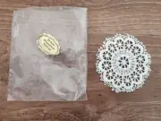Handcrafted Echte Plauener Spitze Lace Coaster Cup Mat Germany New! RARE