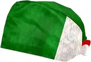[WOSHJIUK] Working Hat 2 Pack Scrub Caps for Women,Italy Flag Retro Theme,Tie Back Cap Adjustable Scrub Hat