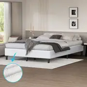 ALFORDSON Bed Frame Double Size Mattress Base Foundation White Boucle BASEL