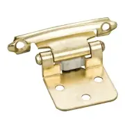 2 - Polished Brass 1/2" Overlay Cabinet Hinges + Semi-Concealed Frame Hinge