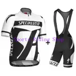 SPECIALIZED 閃電 【現貨】黑白短袖騎行服套裝 夏季防嗮透氣車衣 單車衣腳踏車車衣 骑行男女款