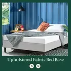 Zinus Fabric Bed Base Upholstered Bed Frame Light Grey Queen Single