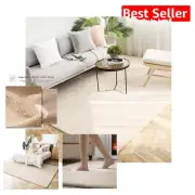 Soft Plush Beige Faux Rabbit Fur Rug 5x7 ft for Elegant Bedrooms & Living Rooms