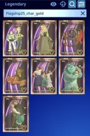 Topps Disney Collect Flagship 2025 Legendary LE Gold Characters 7 Cards Lot