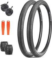 MEGHNA Bike Tire 700C Road Bike Foldable 700 x 35C Tire for Road Racing Fast Rolling Replacement Tire for Road Bicycle Fixed Gear Bike Gravel Bike Hybrid Bike (700 x 35C - 2 Pack - with Tubes)