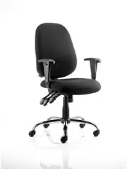 Dynamic OP000073 Fabric Lisbon Task Operator Chair with Arms - Black