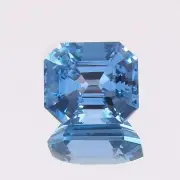 Sky Blue Aquamarine Loose Emerald Cut Gemstone 9.36 Ct AAA Natural Flawless