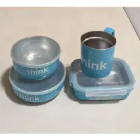 在飛比找蝦皮購物優惠-Thinkbaby 不鏽鋼 餐具 藍 便當盒 餐盒 湯碗 淺