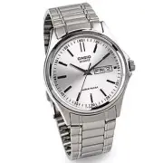Casio Men's Analog Silver Metal Band Watch MTP-1239D-7ADF - Classic White Dial