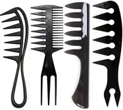 Goxfaca 4 sets of Anti-Static Large Tooth Comb, Men's Oil Head Styling Comb
