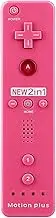 OSTENT 2 in 1 Remote Controller Built in Motion Plus Compatible for Nintendo Wii Console Game Color Pink