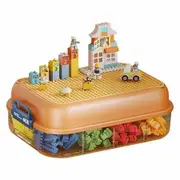 Toys Storage Organizer Bins,Plastic Storage for Box Stackable Toys Organizer,Building Block Storage,Box Storage Container (Orange 1 Layer)