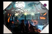 Creepy Graveyard Trick or Treating Canvas Sounds LED Lights Spooky Kids Decor