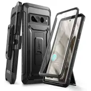 For Google Pixel 8a Pro Full-body Rugged Holster & Kickstand Case with Built-in Screen Protector