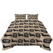 Pattern of Cute Black Dachshund Coverlet