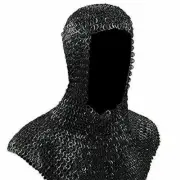 Chain Mail 9 mm Flat Riveted Alternate Chainmail Hood- Medieval CH012