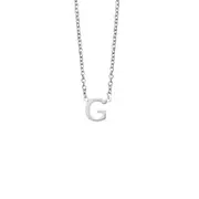 Sterling Silver Necklace with Initial Pendant G