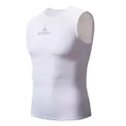 Men's White Cycling Vest Top Coolmax Fitness Running Sport Vest Sleeveless Shirt