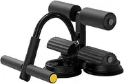 Sit Up Bar Floor, Sit Up Trainer Ab Workout with Resistance Bands, 26.5cm/10.43in, Adjustable Fitness Equipment, Ideal for Core Strength, Full Body Workouts, Home Gym, Black