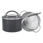 ANOLON ENDURANCE+ 18CM/2.8L SAUCEPAN WITH BONUS STEAMER