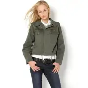 ACHRO Women's 'US ARMY" patch Dark Olive Green MILITARY JACKET medium new