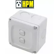HPM AQUA Weatherproof Rocker Switch 2 Gang Double ON OFF 10A IP56 WS171/2