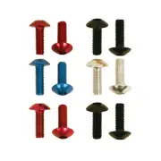 Pit Posse 6 Piece Anodized Aluminum Button Head Bolt 6mm x 30mm Bodywork Red
