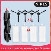 For TP-Link Tapo RV30 / RV30 Plus / RV10 / RV10 Plus Spare Parts Hepa Filter Main Side Brush Accesso As Shown