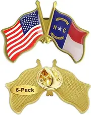 [MIDLE] 6/12/50/100 Pack-American State North Carolina Flag Lapel Pins Friendship Bulk -1.5”