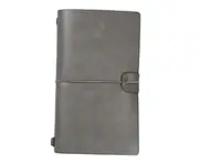Traveler Journal Diary Loose-leaf Notebook Pen Holder Record Book Stationery-S Grey