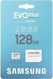 Samsung EVO Plus 128GB microSDXC Memory Card Transfer Speed 130 MB/s
